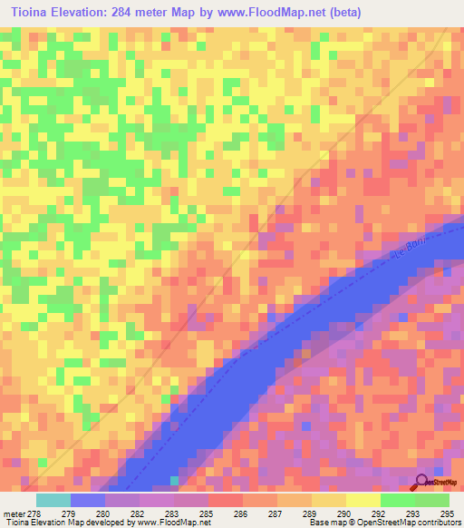 Tioina,Mali Elevation Map