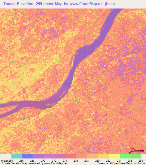 Touala,Mali Elevation Map