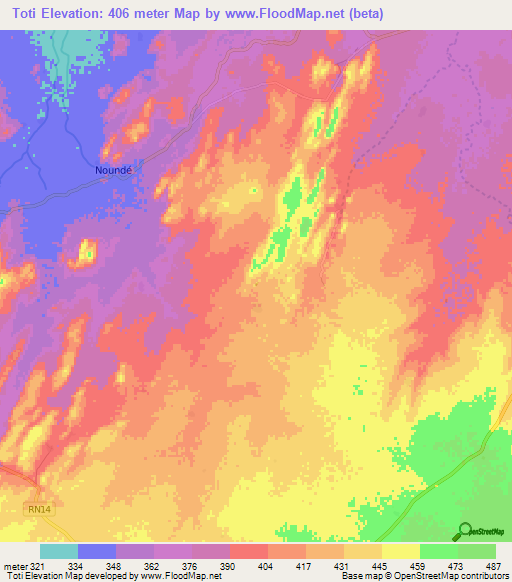 Toti,Mali Elevation Map