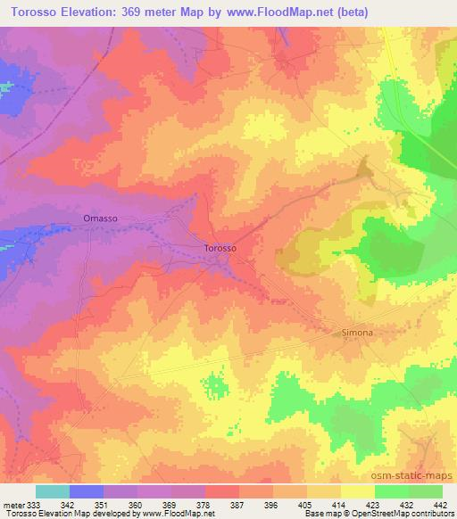 Torosso,Mali Elevation Map