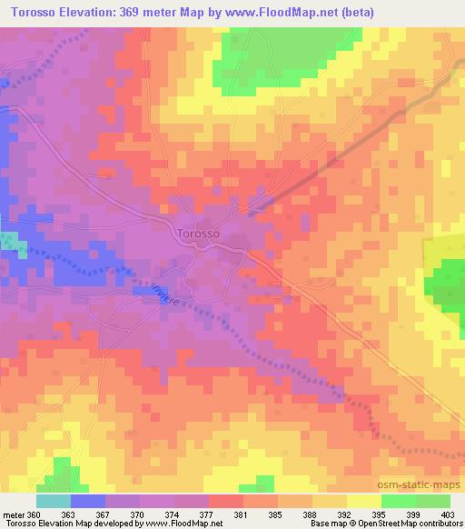 Torosso,Mali Elevation Map