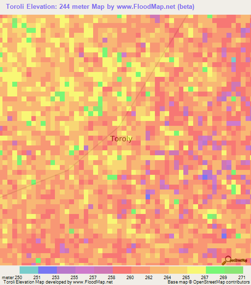 Toroli,Mali Elevation Map