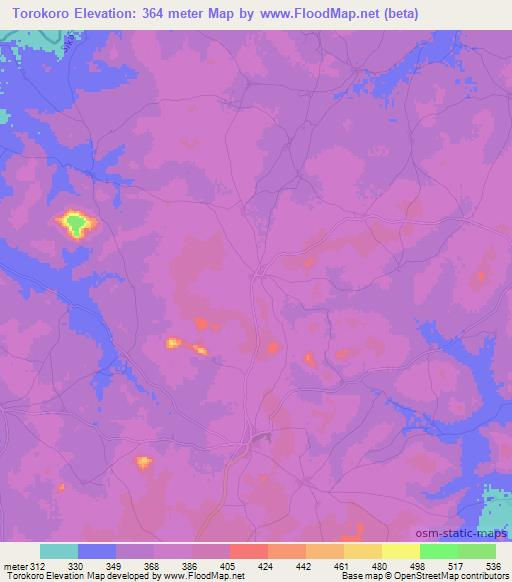 Torokoro,Mali Elevation Map