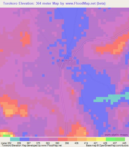 Torokoro,Mali Elevation Map
