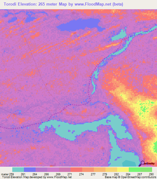 Torodi,Mali Elevation Map