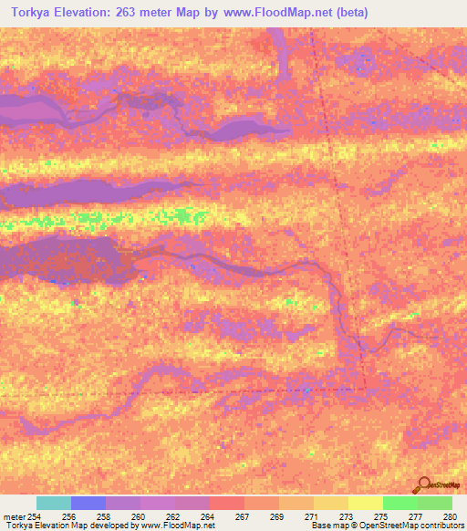 Torkya,Mali Elevation Map