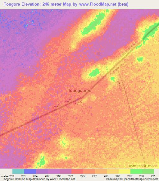 Tongore,Mali Elevation Map