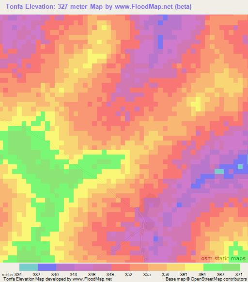 Tonfa,Mali Elevation Map