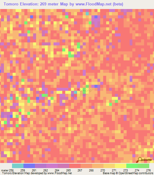 Tomoro,Mali Elevation Map