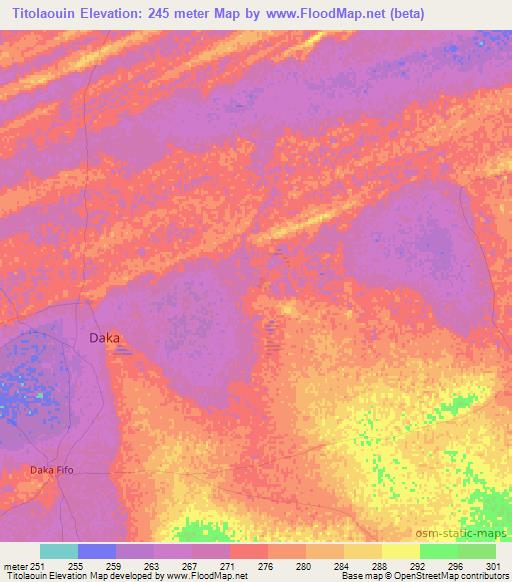 Titolaouin,Mali Elevation Map