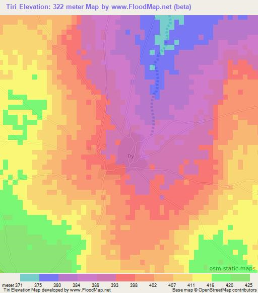 Tiri,Mali Elevation Map