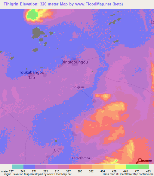 Tihigrin,Mali Elevation Map