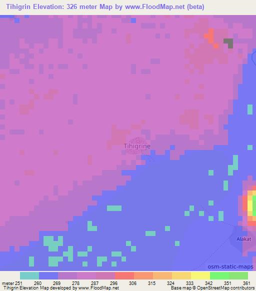 Tihigrin,Mali Elevation Map