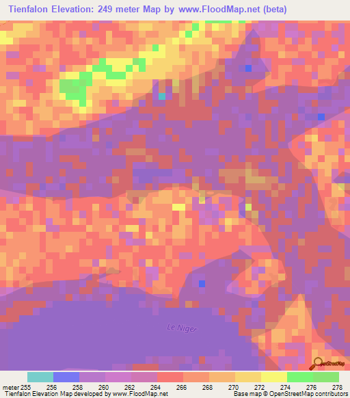 Tienfalon,Mali Elevation Map