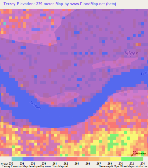 Terzey,Mali Elevation Map