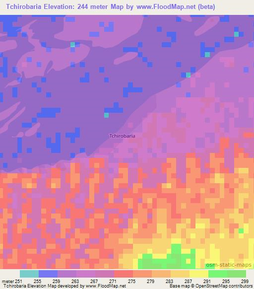 Tchirobaria,Mali Elevation Map