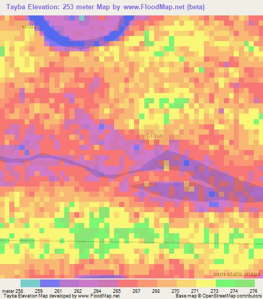 Tayba,Mali Elevation Map