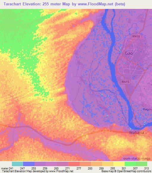 Tarachart,Mali Elevation Map