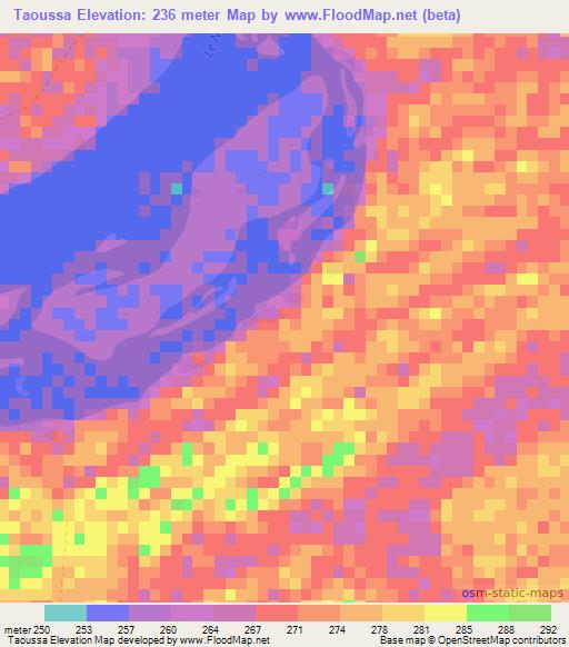 Taoussa,Mali Elevation Map
