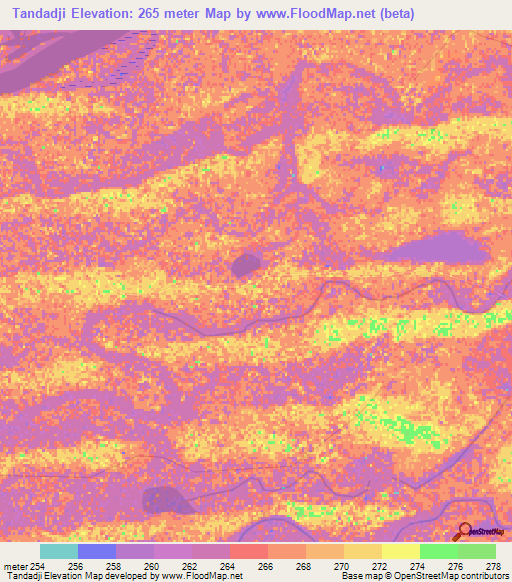 Tandadji,Mali Elevation Map
