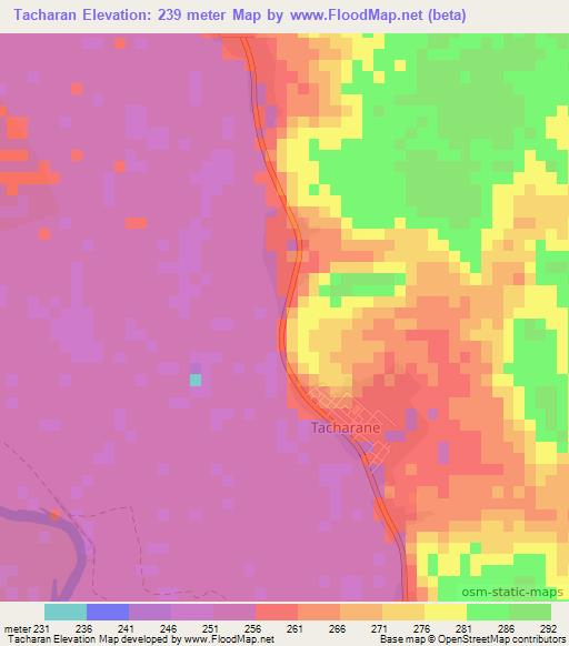 Tacharan,Mali Elevation Map
