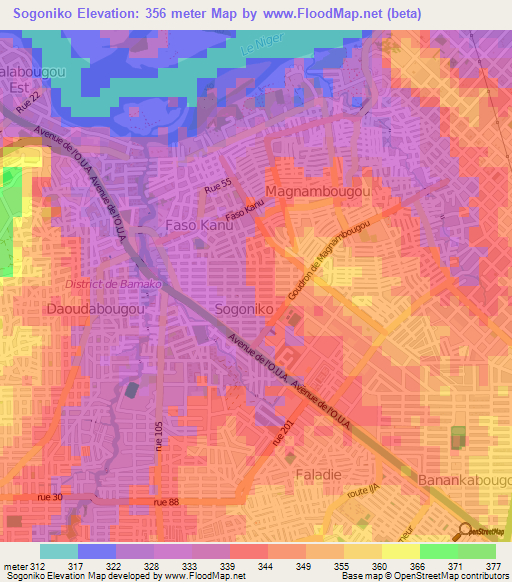 Sogoniko,Mali Elevation Map