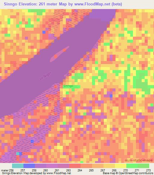 Sinngo,Mali Elevation Map