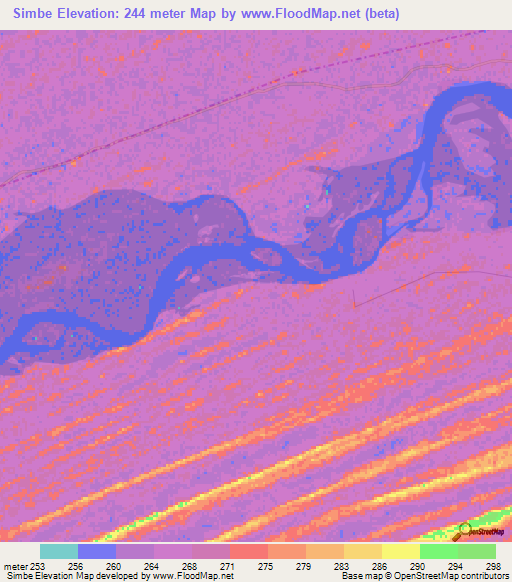 Simbe,Mali Elevation Map