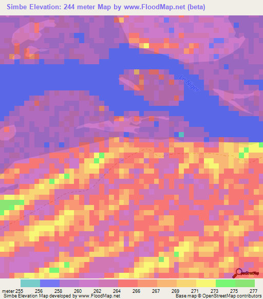 Simbe,Mali Elevation Map
