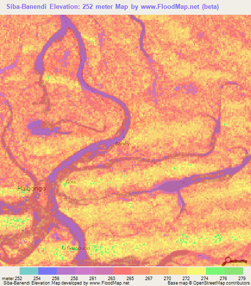 Siba-Banendi,Mali Elevation Map