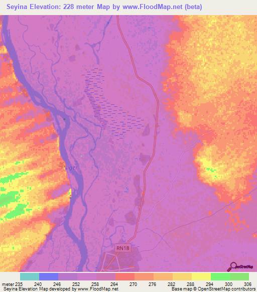 Seyina,Mali Elevation Map