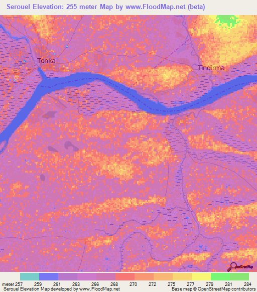 Serouel,Mali Elevation Map