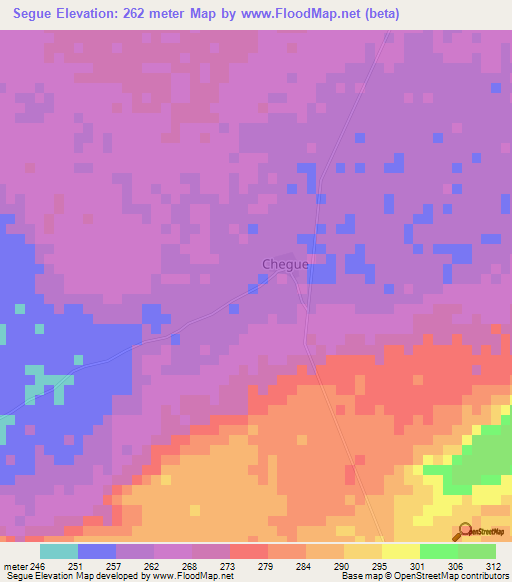 Segue,Mauritania Elevation Map