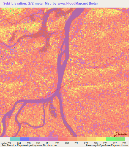 Sebi,Mali Elevation Map