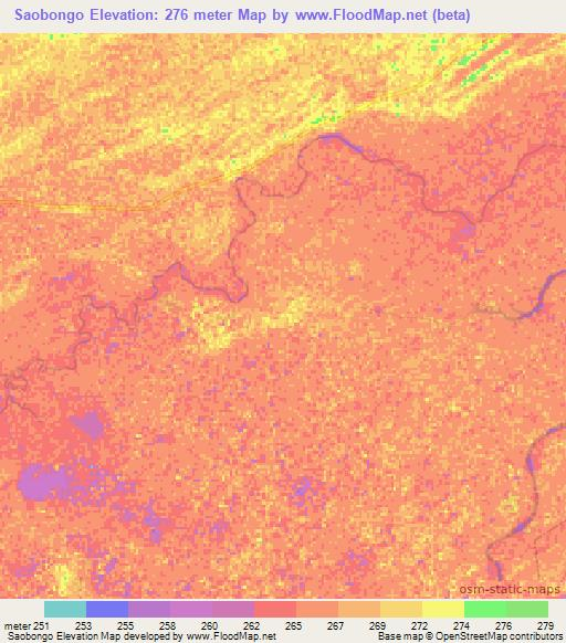 Saobongo,Mali Elevation Map