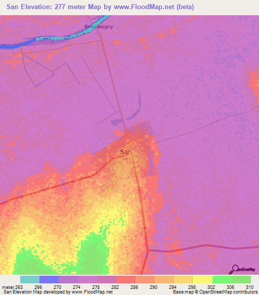San,Mali Elevation Map