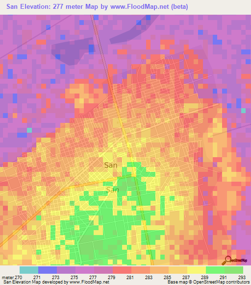 San,Mali Elevation Map