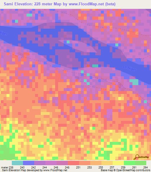 Sami,Mali Elevation Map