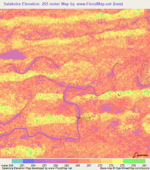 Salakoira,Mali Elevation Map