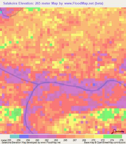 Salakoira,Mali Elevation Map