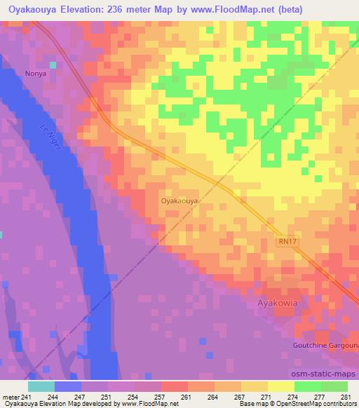 Oyakaouya,Mali Elevation Map