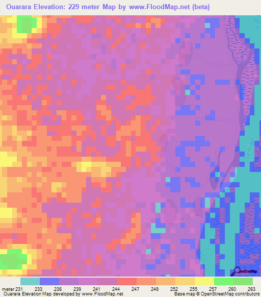 Ouarara,Mali Elevation Map
