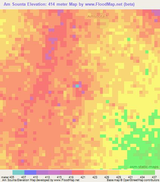 Am Sounta,Chad Elevation Map