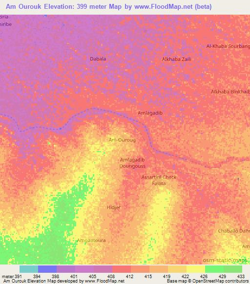 Am Ourouk,Chad Elevation Map