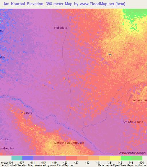 Am Kourbal,Chad Elevation Map