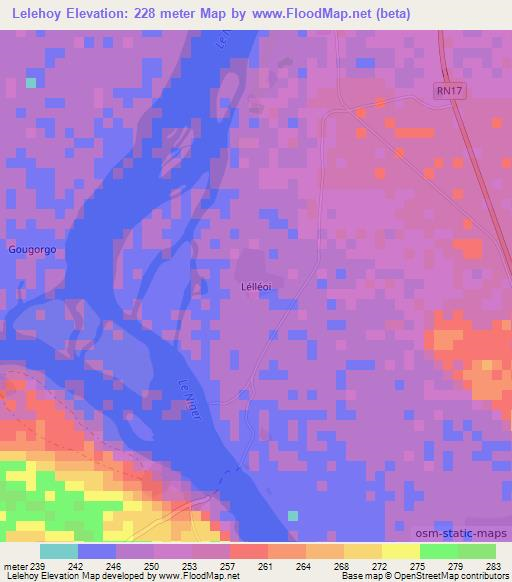 Lelehoy,Mali Elevation Map