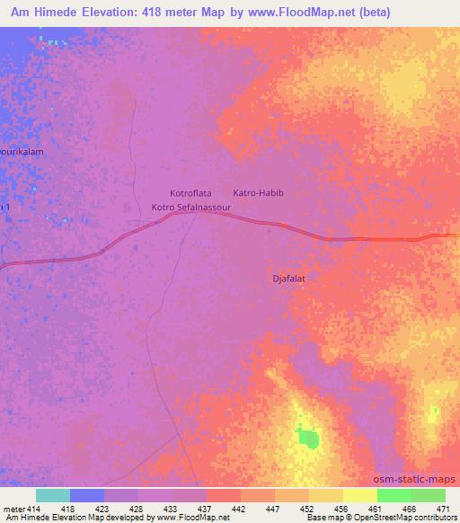 Am Himede,Chad Elevation Map