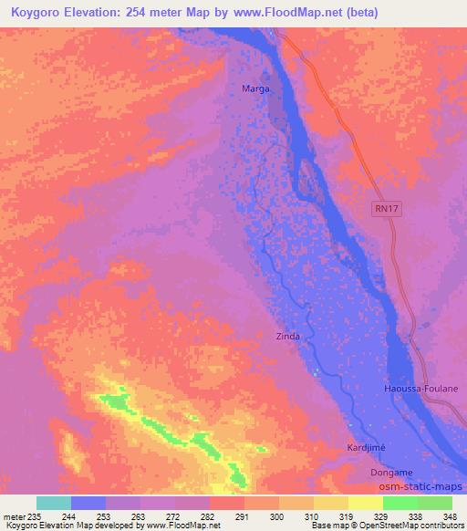 Koygoro,Mali Elevation Map