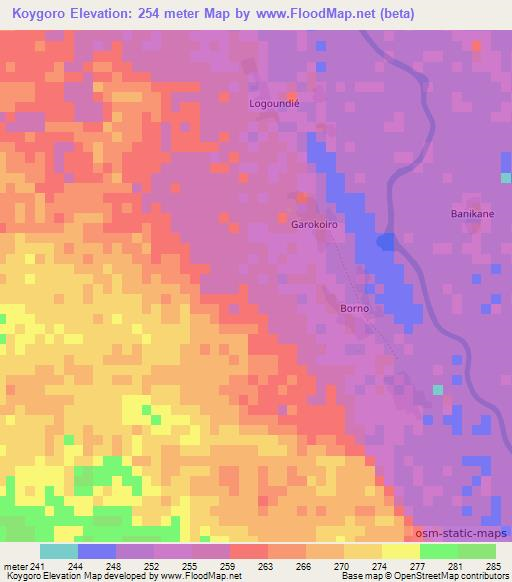 Koygoro,Mali Elevation Map