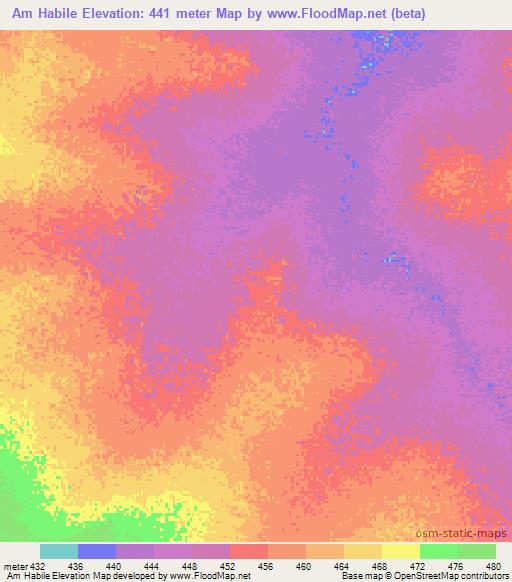 Am Habile,Chad Elevation Map